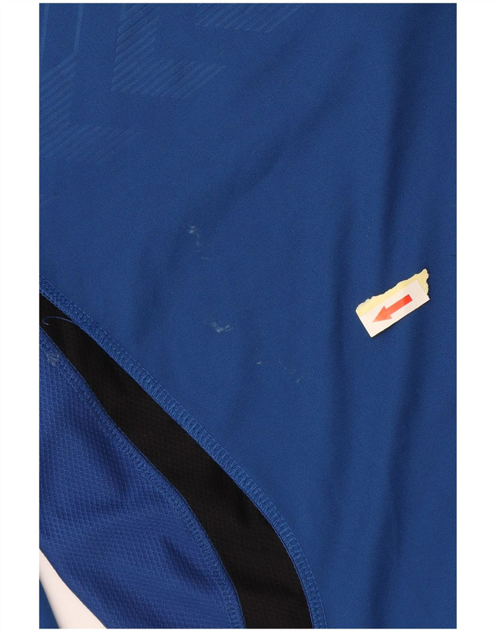 Hummel Top grafico da uomo a maniche lunghe sportivo in poliestere blu medio