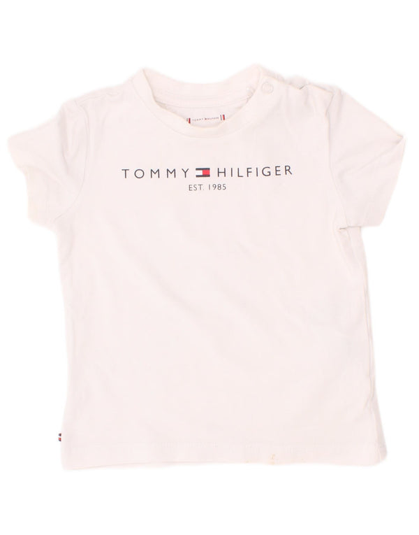T-shirt grafica per neonato Tommy Hilfiger da bambino 9-12 mesi in cotone bianco