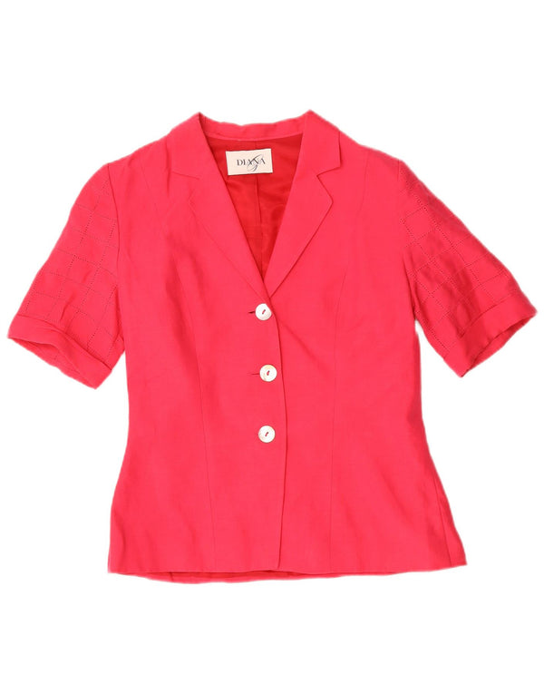 Set gonna vintage da donna a 3 bottoni e 2 pezzi, UK 12, medio, W28, lino rosso