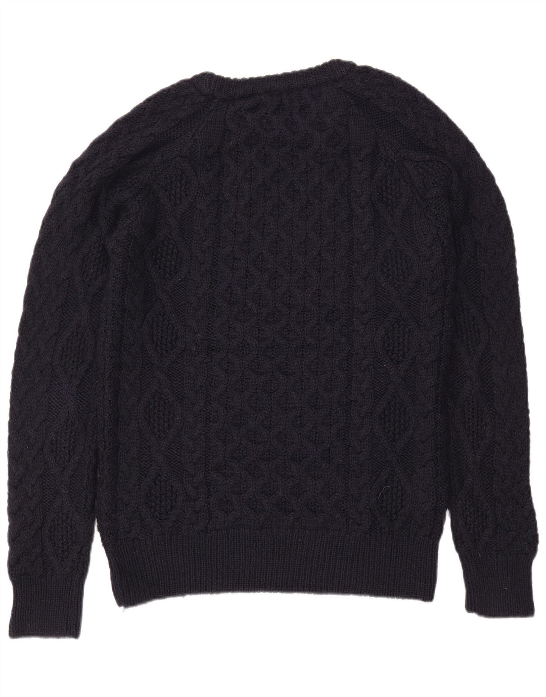 Maglione Zara da uomo con scollo a barca, grande, in lana blu navy