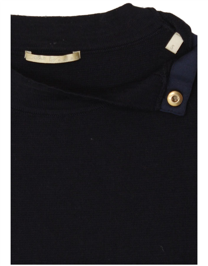 Maglione maglione da donna con collo a bottoni Gas UK 10 piccolo blu navy