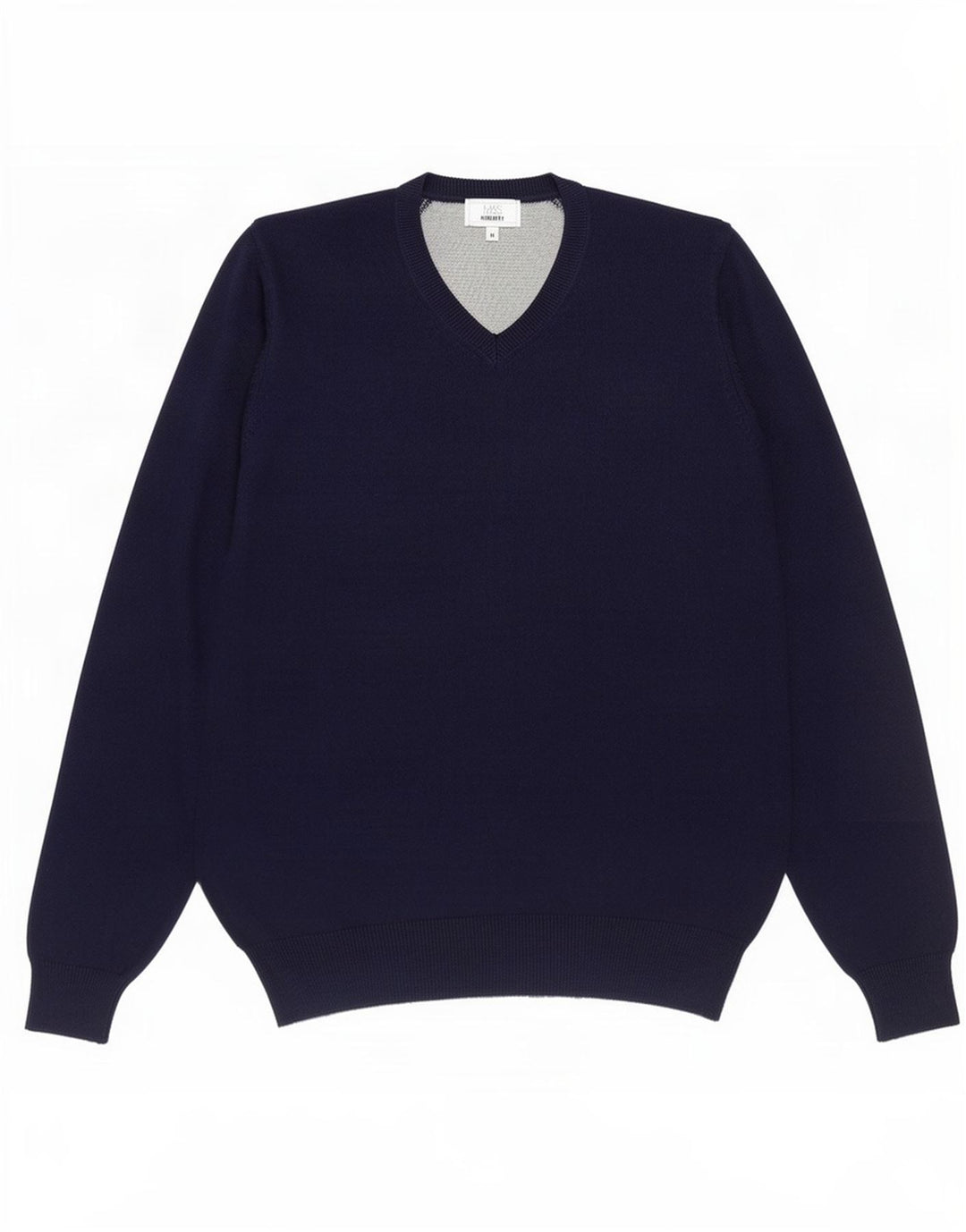 Maglione maglione con scollo a V vestibilità regolare da uomo Marks & Spencer blu navy medio