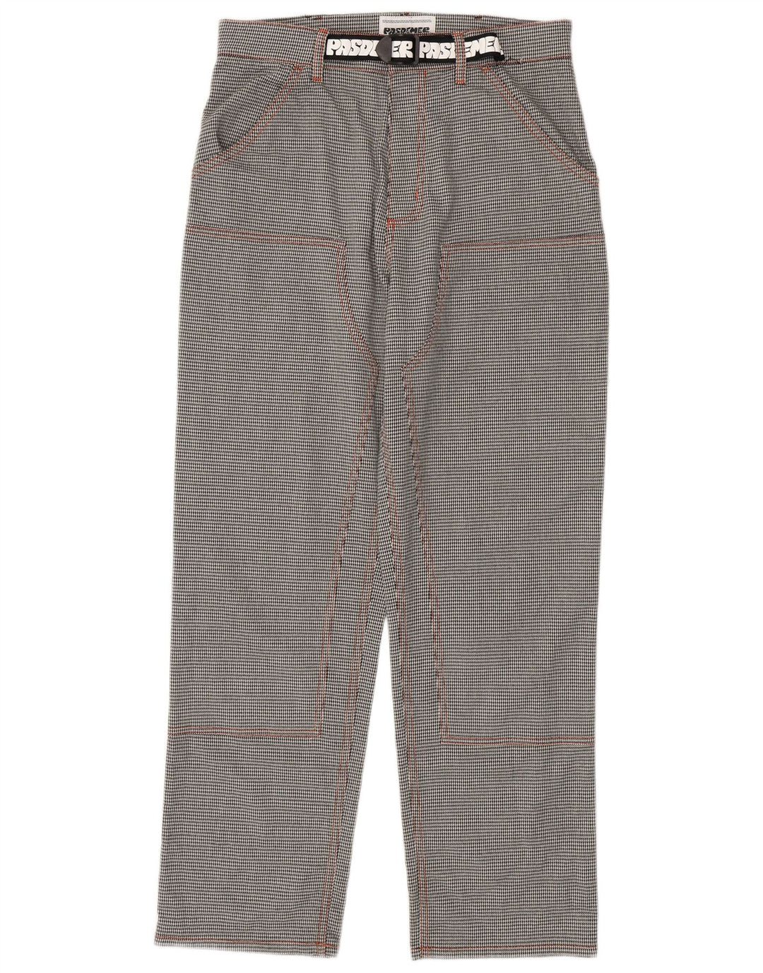 Pantaloni cargo grafici da uomo Pas De Mer W30 L30 Cartoon pied de poule neri