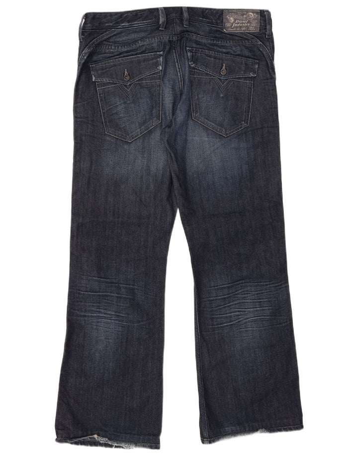 Diesel Mens Ruky Regular Bootcut Jeans W34 L32 Navy Blue Cotton