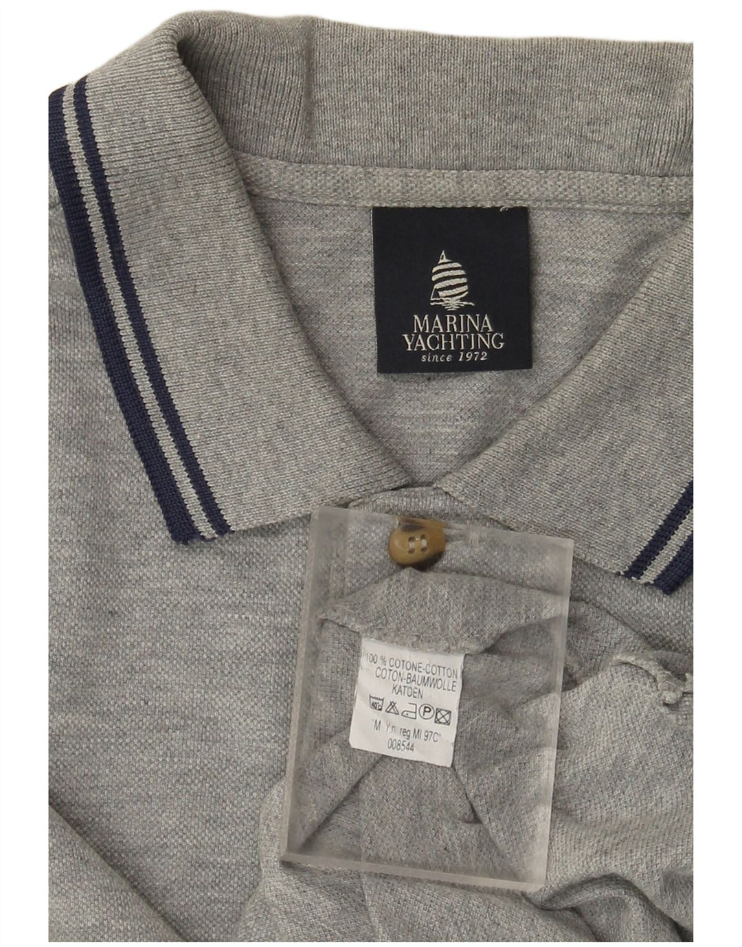 Polo grafica da uomo Marina Yachting in cotone grigio medio