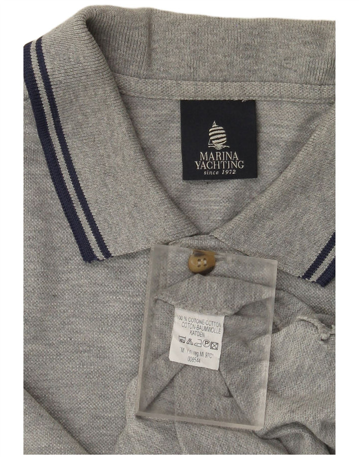 Polo grafica da uomo Marina Yachting in cotone grigio medio