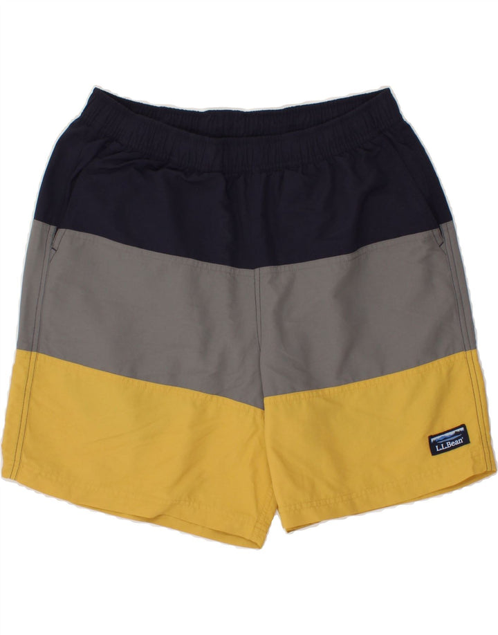 L.L.BEAN Mens Swimming Shorts Medium  Multicoloured Colourblock Nylon Vintage L.L.Bean and Second-Hand L.L.Bean from Messina Hembry 