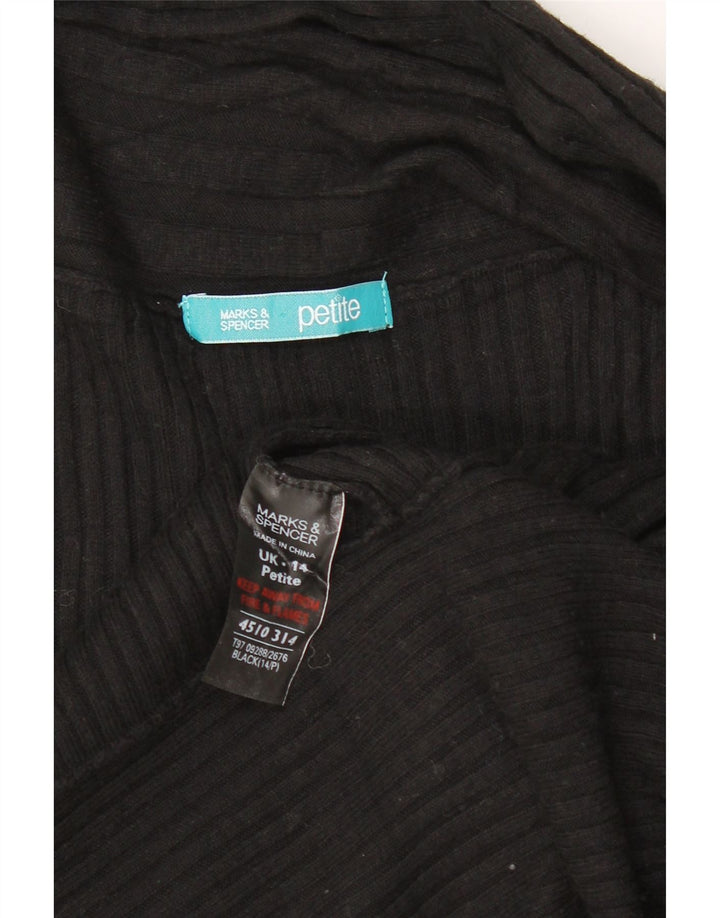 Maglione cardigan asimmetrico da donna Marks & Spencer UK 14 medio nero