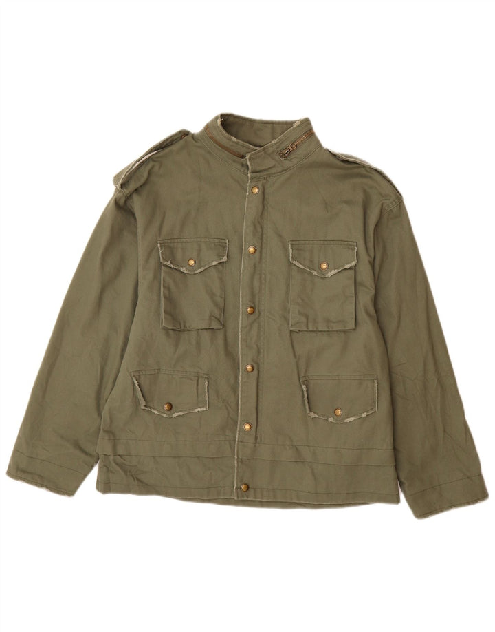 Giacca militare da donna Zara UK 14 Medium Khaki Cotton Army