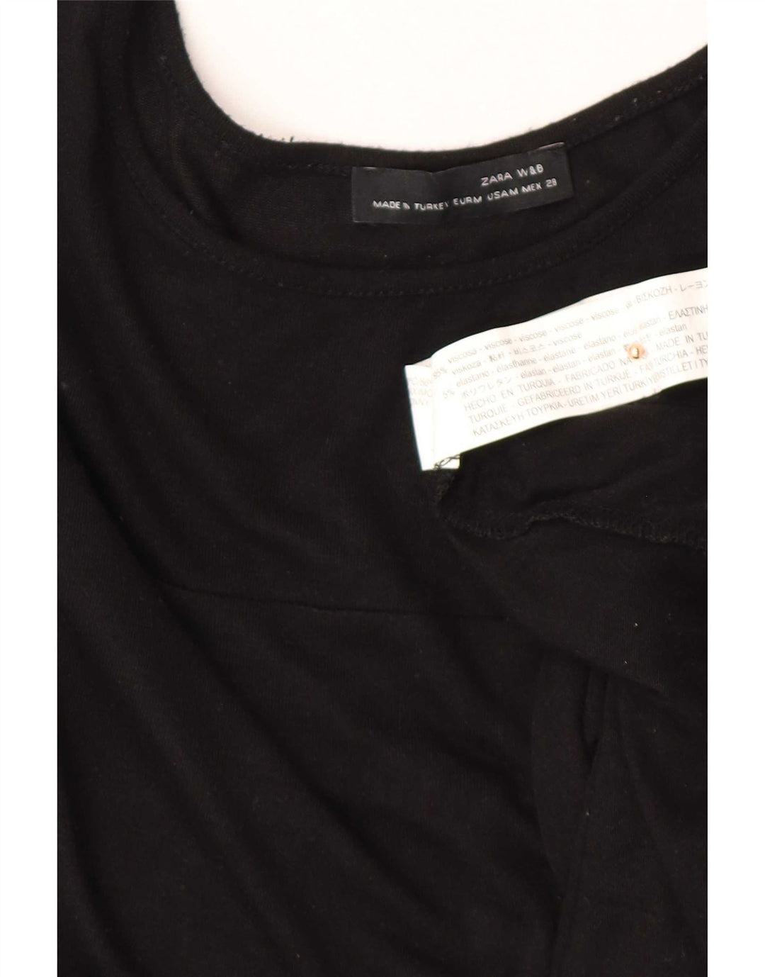 Top tunica a maniche lunghe da donna Zara UK 14 viscosa nera media