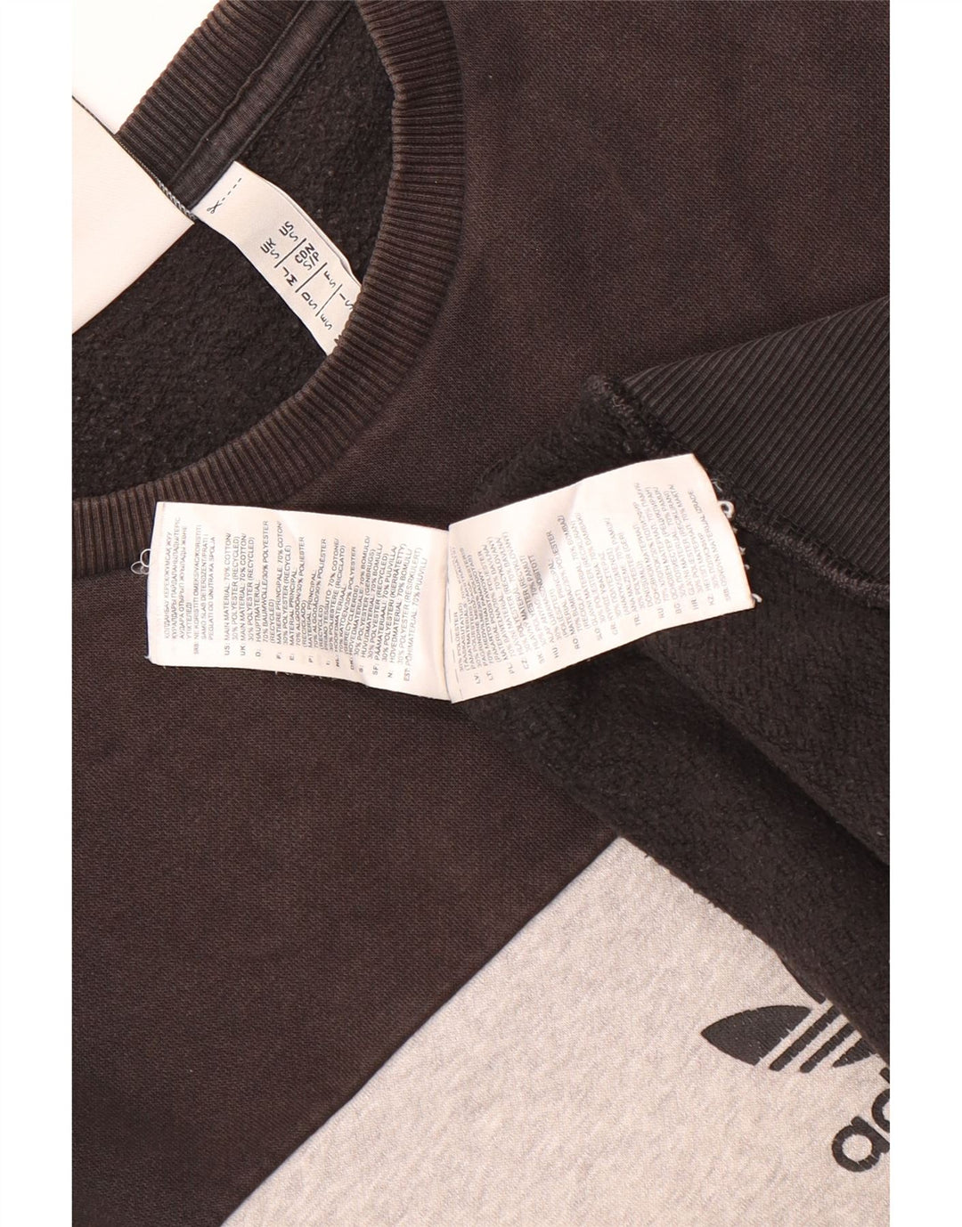 Felpa con grafica Adidas da uomo, piccola, in cotone color block nero