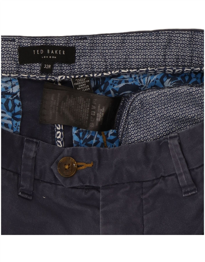 Pantaloncini chino da uomo Ted Baker W32 cotone blu navy medio