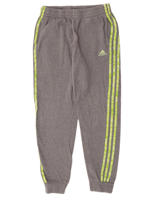Adidas Boys Tracksuit Trousers Joggers 13-14 Years XL Grey Cotton