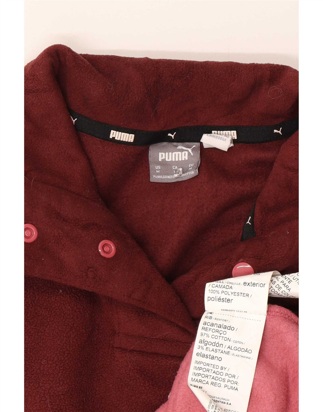 Maglione in pile grafico oversize da donna Puma UK 14 Borgogna medio