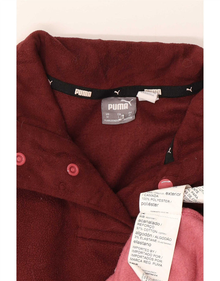 Maglione in pile grafico oversize da donna Puma UK 14 Borgogna medio