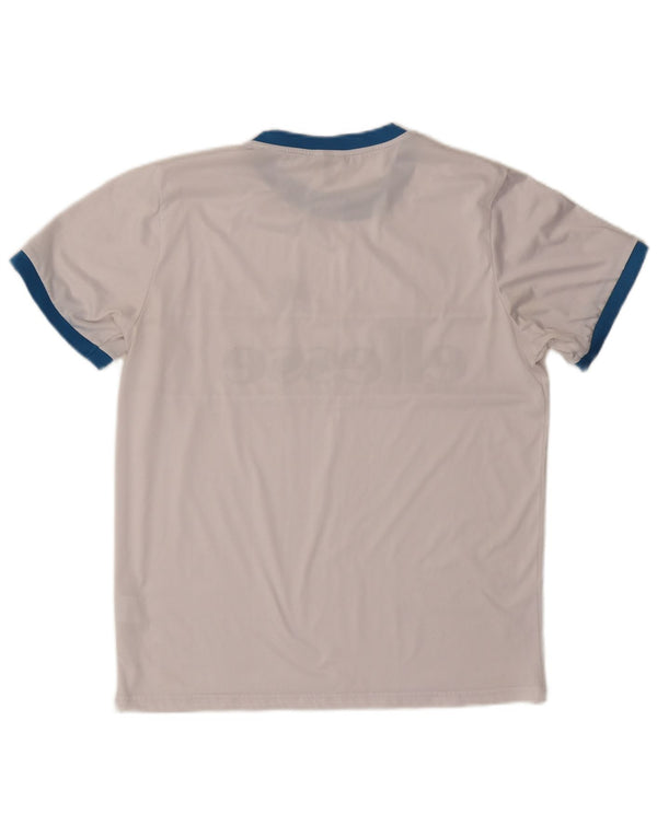 ELLESSE T-shirt grafica da uomo Top grande in poliestere bianco