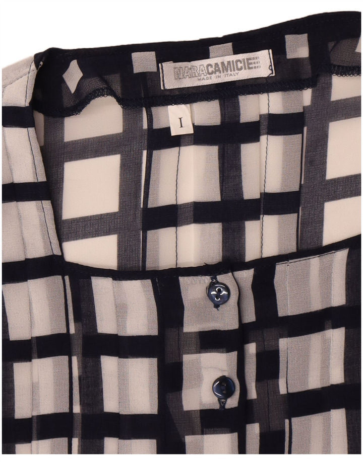Camicetta trasparente da donna Naracamicee US 1 XS nera geometrica