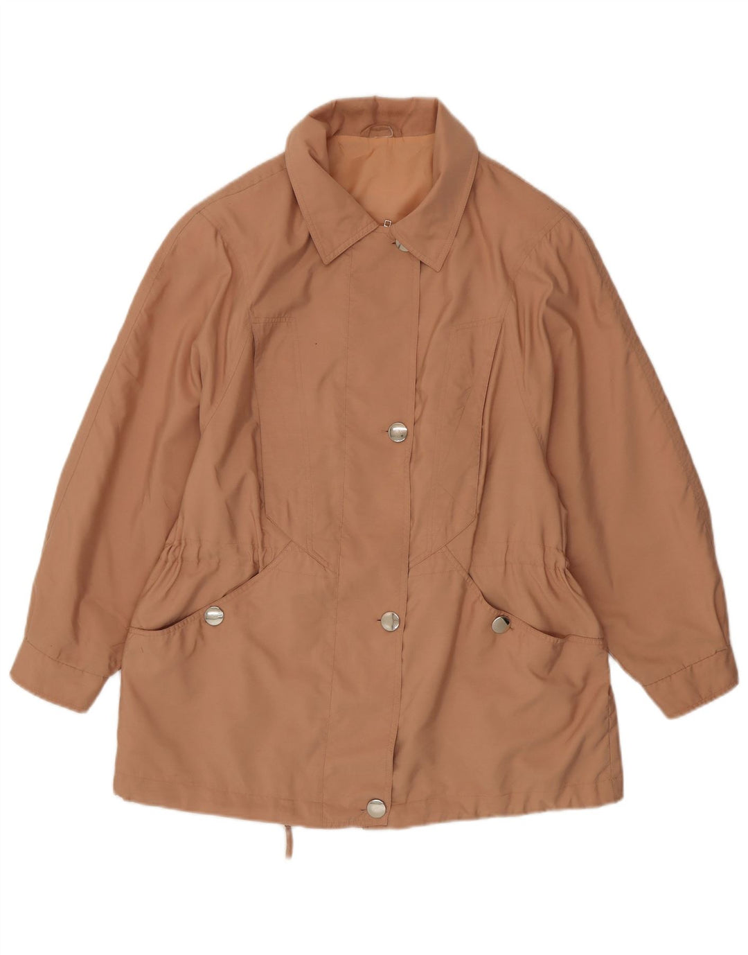 Giubbotto bomber da donna vintage UK 16 grande poliestere beige