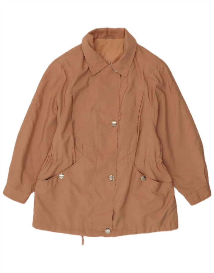 Giubbotto bomber da donna vintage UK 16 grande poliestere beige
