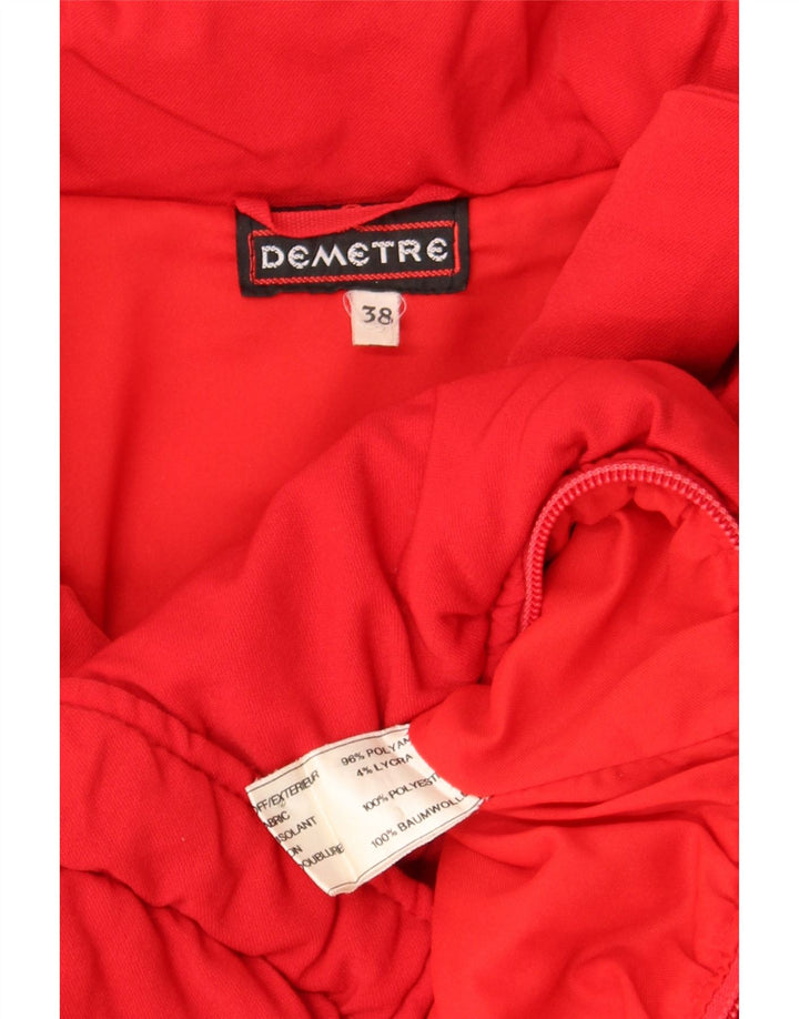 Giacca imbottita corta da donna vintage EU 38 rosso medio in poliammide