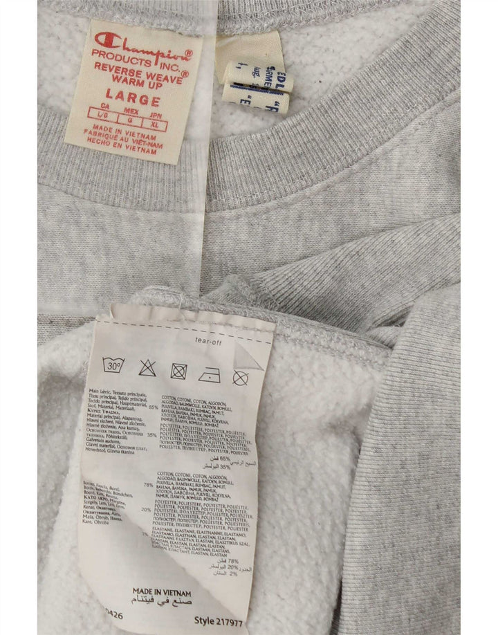Felpa da uomo Champion Maglione grande in cotone grigio