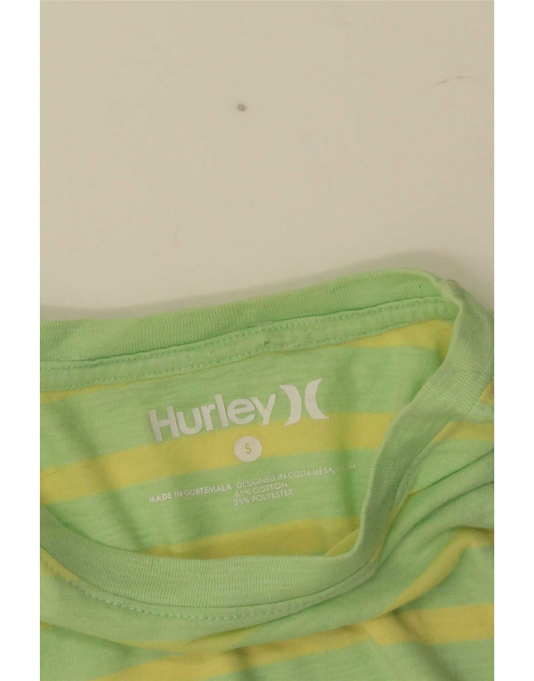 T-shirt da uomo Hurley Top in cotone a righe piccole verdi