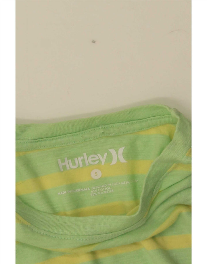 T-shirt da uomo Hurley Top in cotone a righe piccole verdi