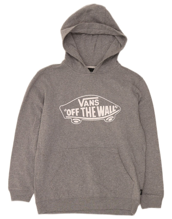 Felpa con cappuccio grafica da ragazzo Vans 12-13 anni Large in cotone chiazzato grigio