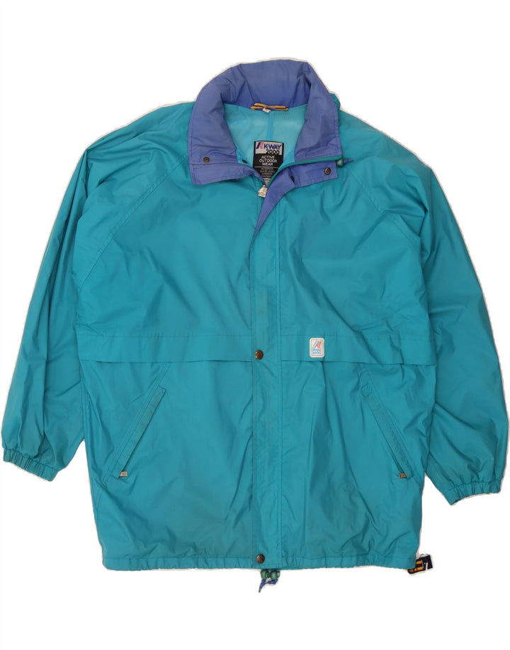 K-WAY Mens Raincoat UK 42 XL Blue Nylon Vintage K-Way and Second-Hand K-Way from Messina Hembry 