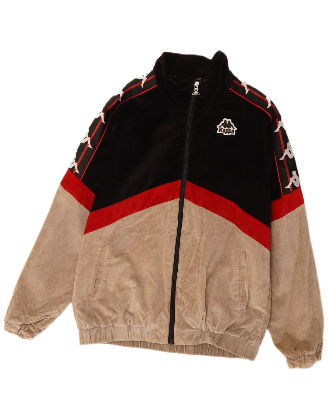 Giubbotto bomber grafico da uomo Kappa UK 38 cotone color block nero medio