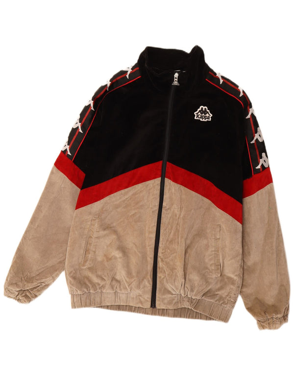 Giubbotto bomber grafico da uomo Kappa UK 38 cotone color block nero medio