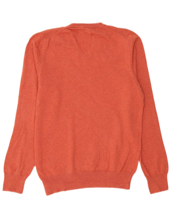 Maglione da uomo con scollo a V Marks & Spencer piccolo in cotone arancione