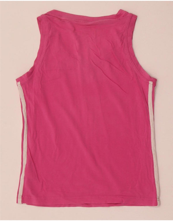 Canotta corta da donna Adidas UK 12 cotone rosa medio