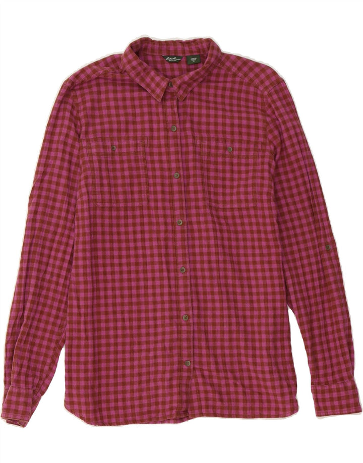 EDDIE BAUER Womens Shirt UK 14 Medium Pink Gingham Cotton Vintage Eddie Bauer and Second-Hand Eddie Bauer from Messina Hembry 