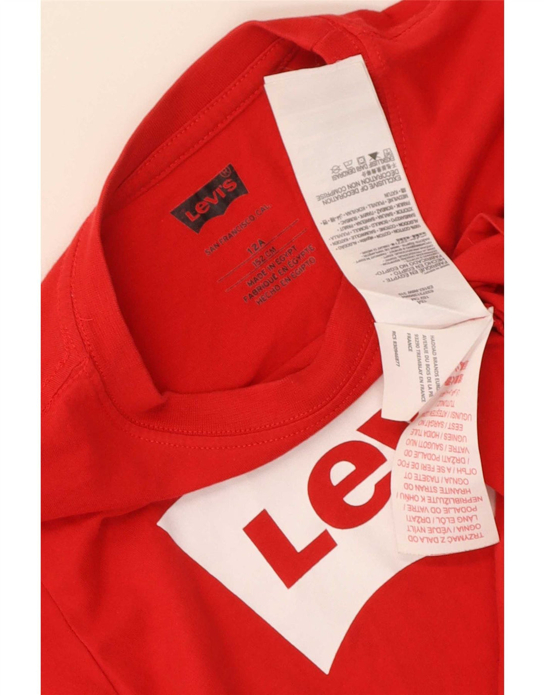 T-shirt grafica per ragazzi Levi's Top 11-12 anni in cotone rosso