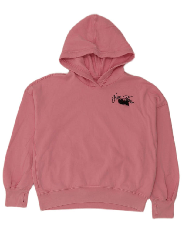 Maglione con cappuccio grafico per ragazze Abercrombie & Fitch 13-14 anni in cotone rosa