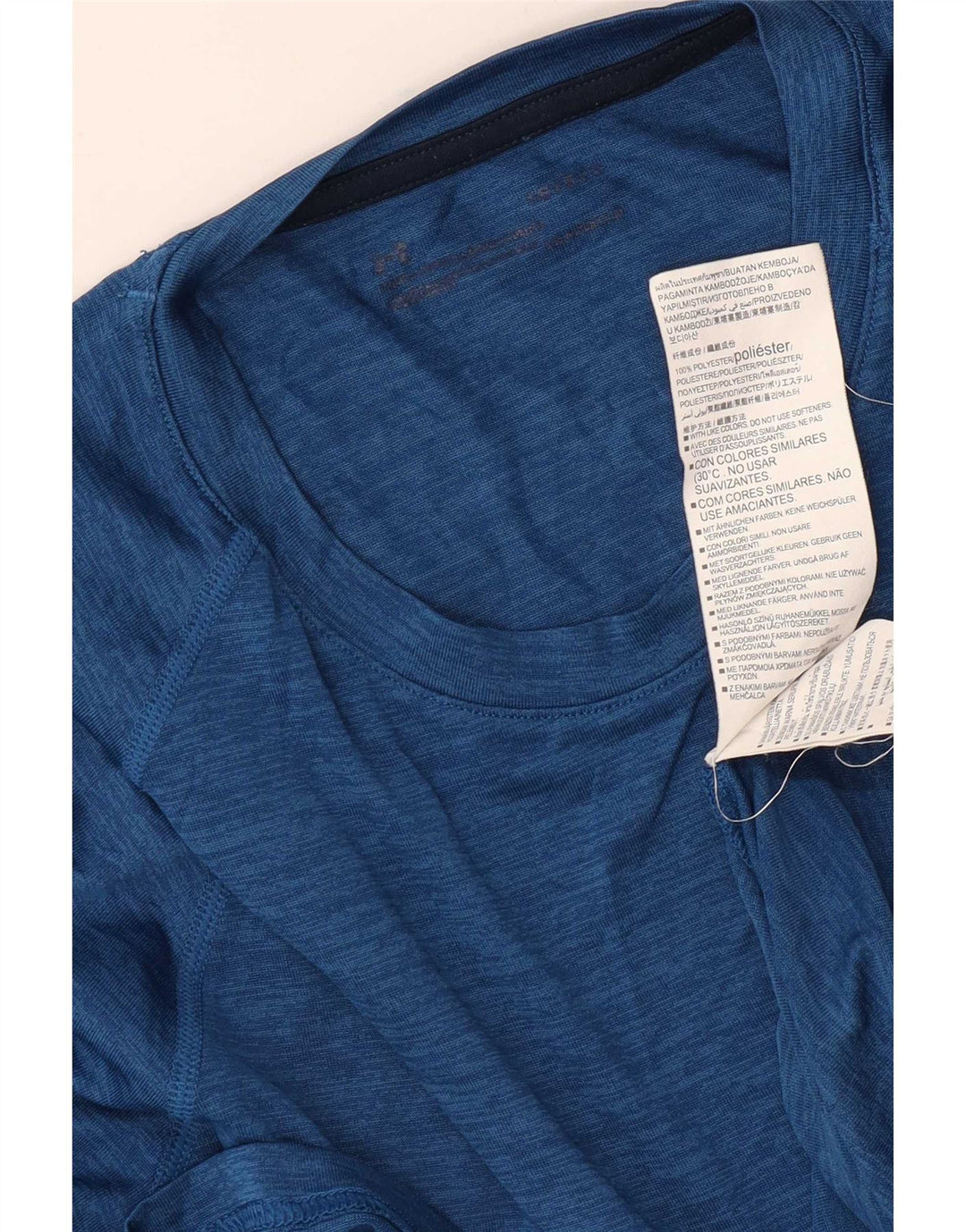 T-shirt da uomo Under Armour Top grande in poliestere screziato blu navy