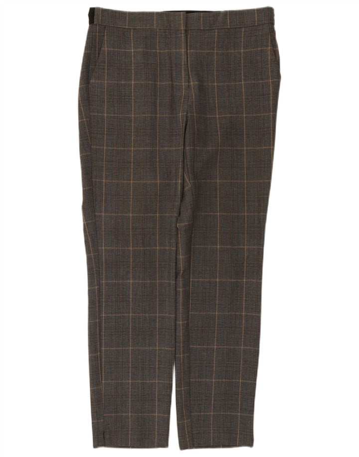 Pantaloni chino slim fit da donna Zara grandi W30 L27 a quadri grigi