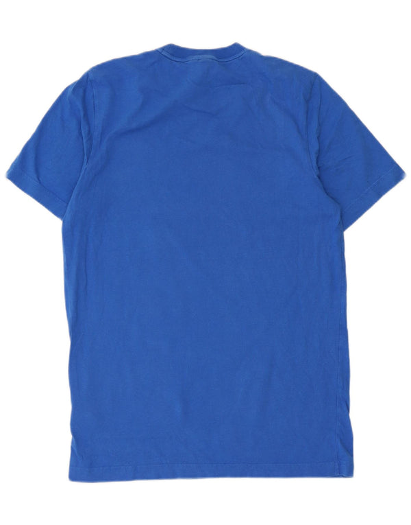 T-shirt grafica da uomo Adidas Top in cotone blu medio