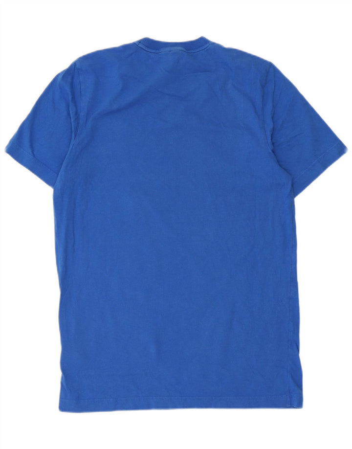 T-shirt grafica da uomo Adidas Top in cotone blu medio