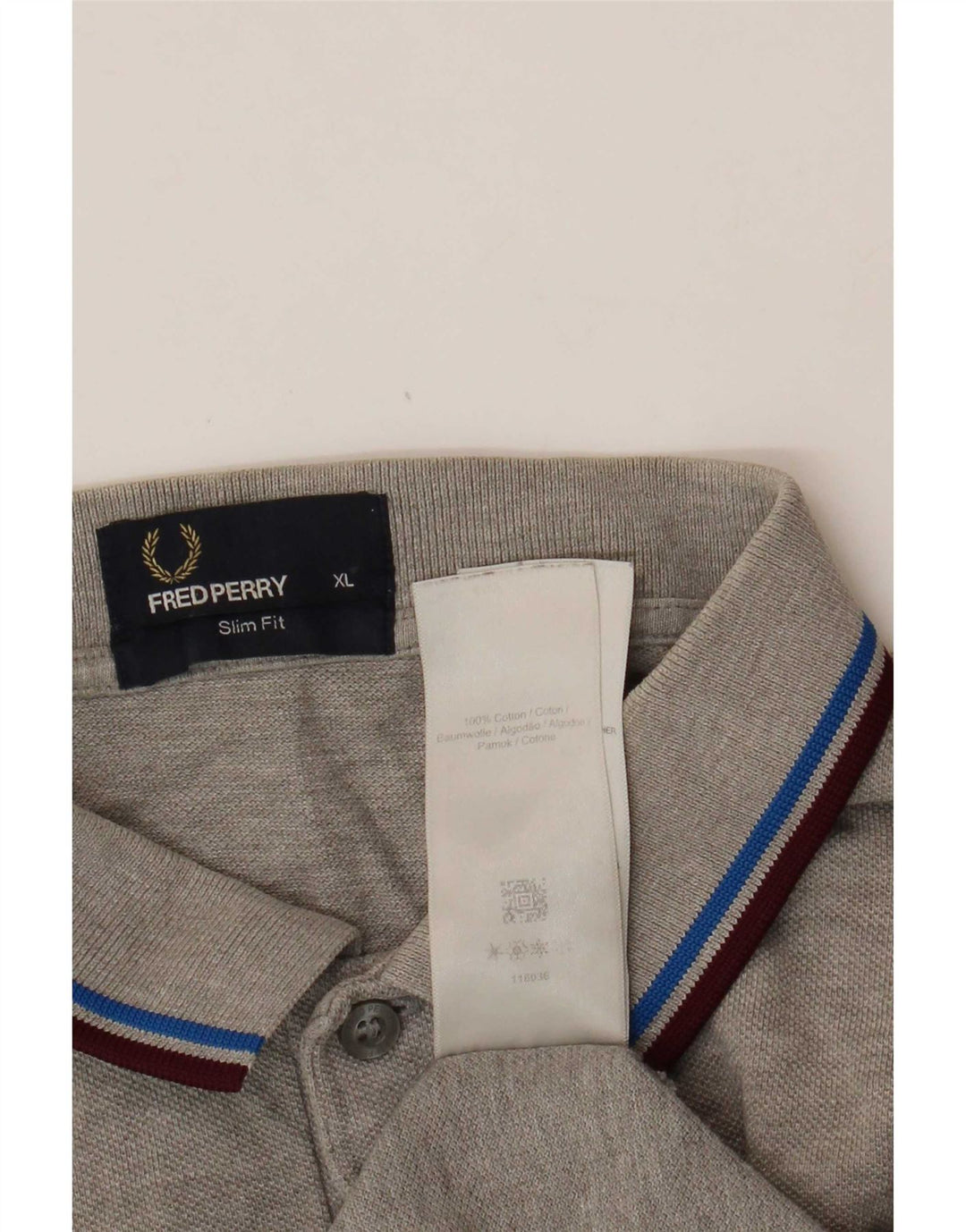 Polo da uomo slim fit Fred Perry XL in cotone grigio