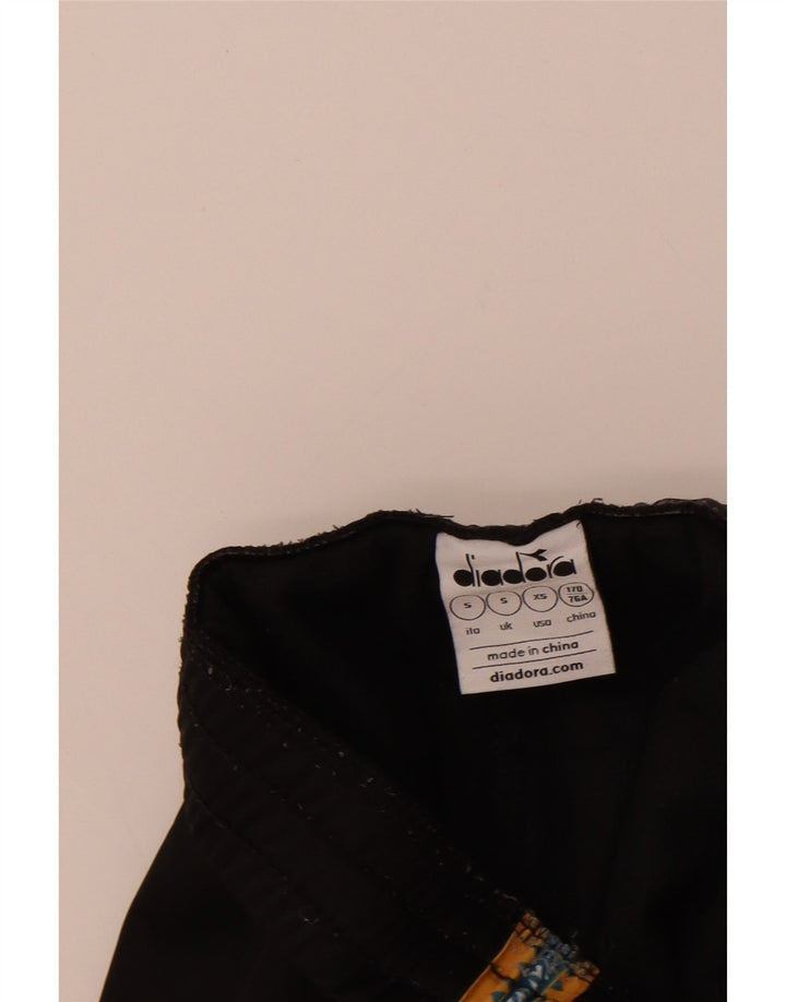 DIADORA Mens Tracksuit Trousers Joggers Small Black Colourblock