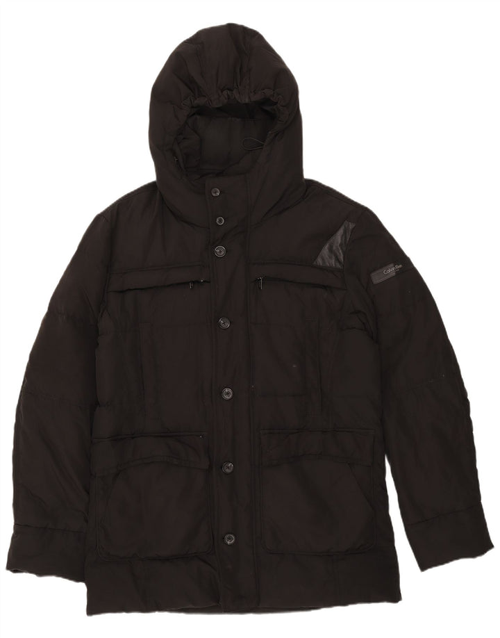 Giacca imbottita con cappuccio da uomo Calvin Klein IT 52 XL poliestere nero