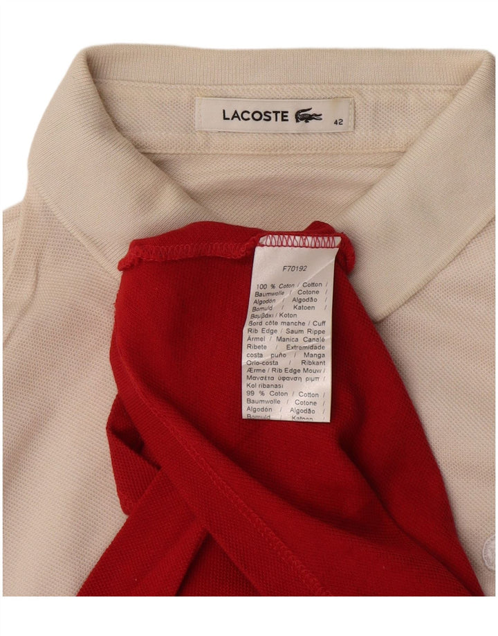 Polo da donna LACOSTE taglia 42 grande in cotone color block rosso