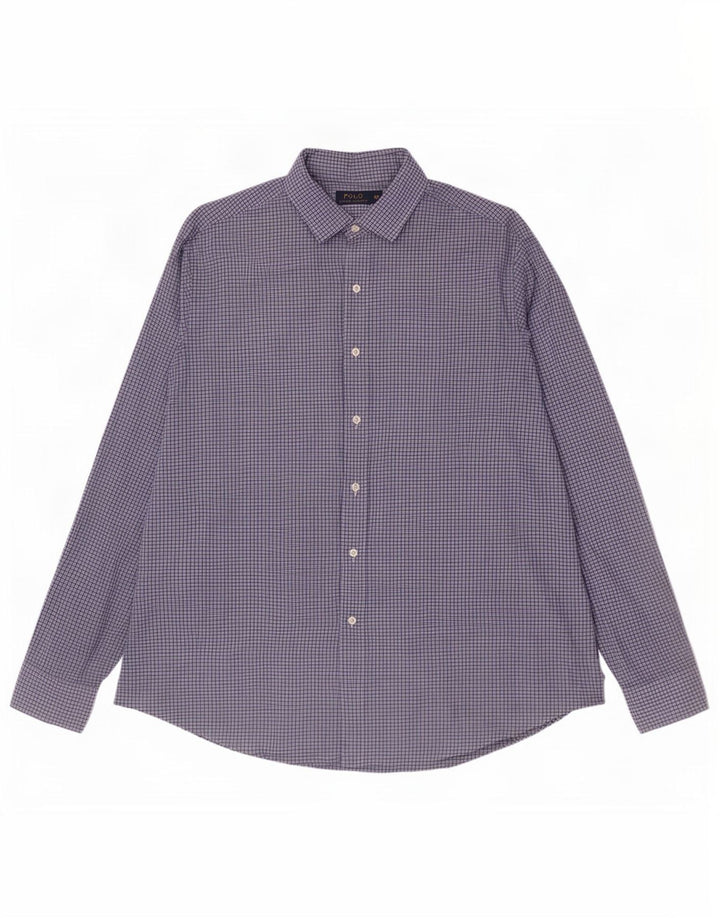 Polo Ralph Lauren Camicia da uomo 2XL in cotone a quadri blu