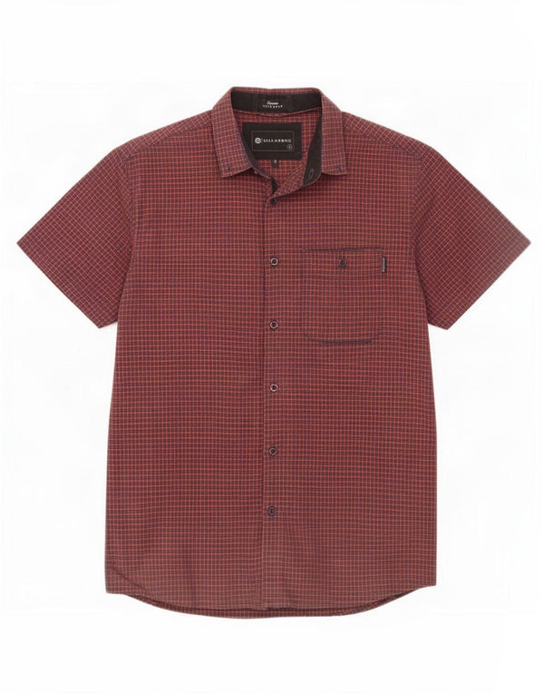 Camicia a maniche corte sartoriale da uomo Billabong in cotone a quadri rossi piccoli
