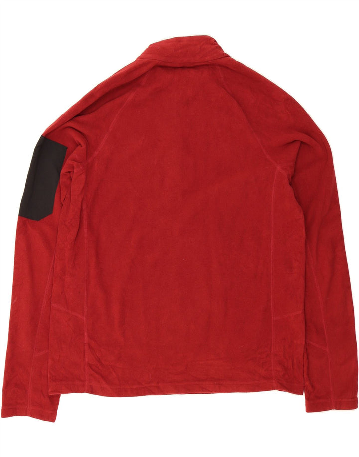 EDDIE BAUER Mens Zip Neck Fleece Jumper Medium Red Polyester Vintage Eddie Bauer and Second-Hand Eddie Bauer from Messina Hembry 