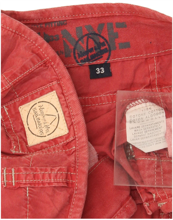 Pantaloni cargo dritti da uomo Murphy & Nye W33 L32 in cotone rosso