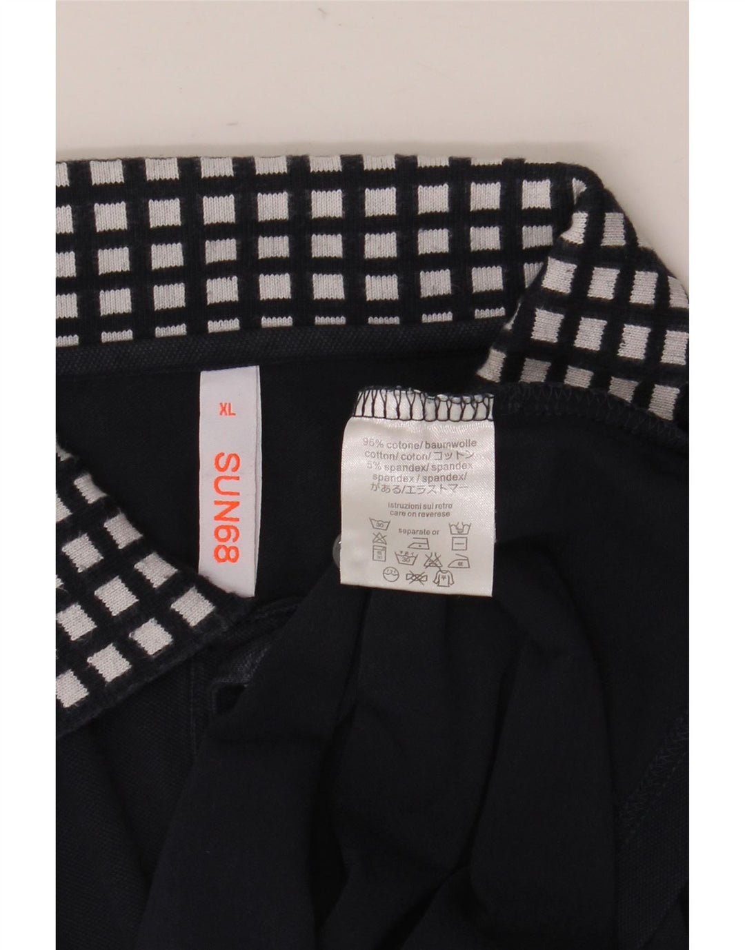 Polo da uomo Sun68 XL in cotone blu navy