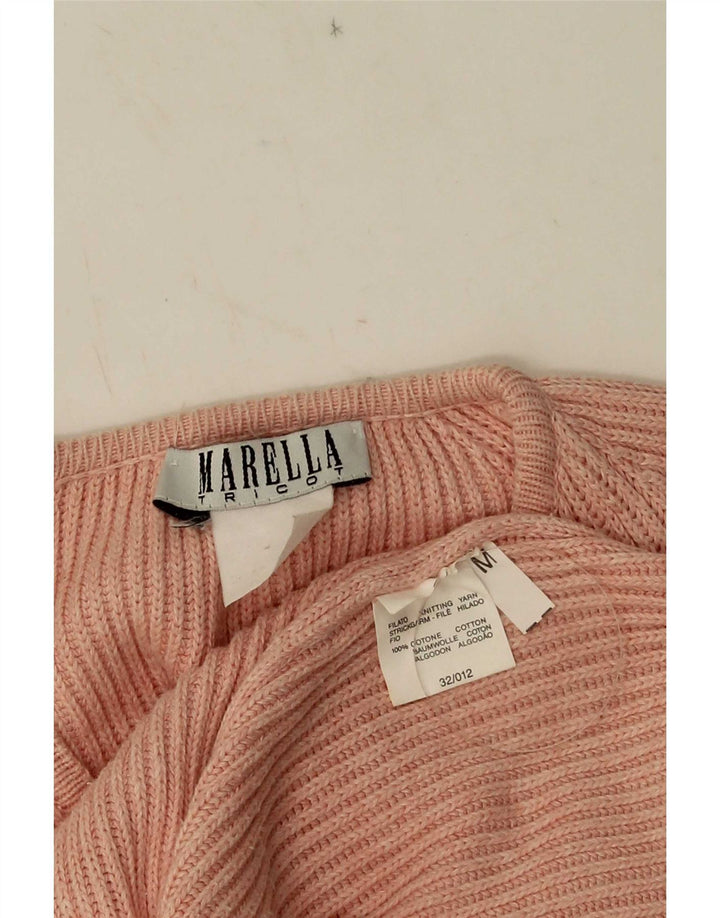 Maglione cardigan da donna Marella UK 14 Cotone rosa medio
